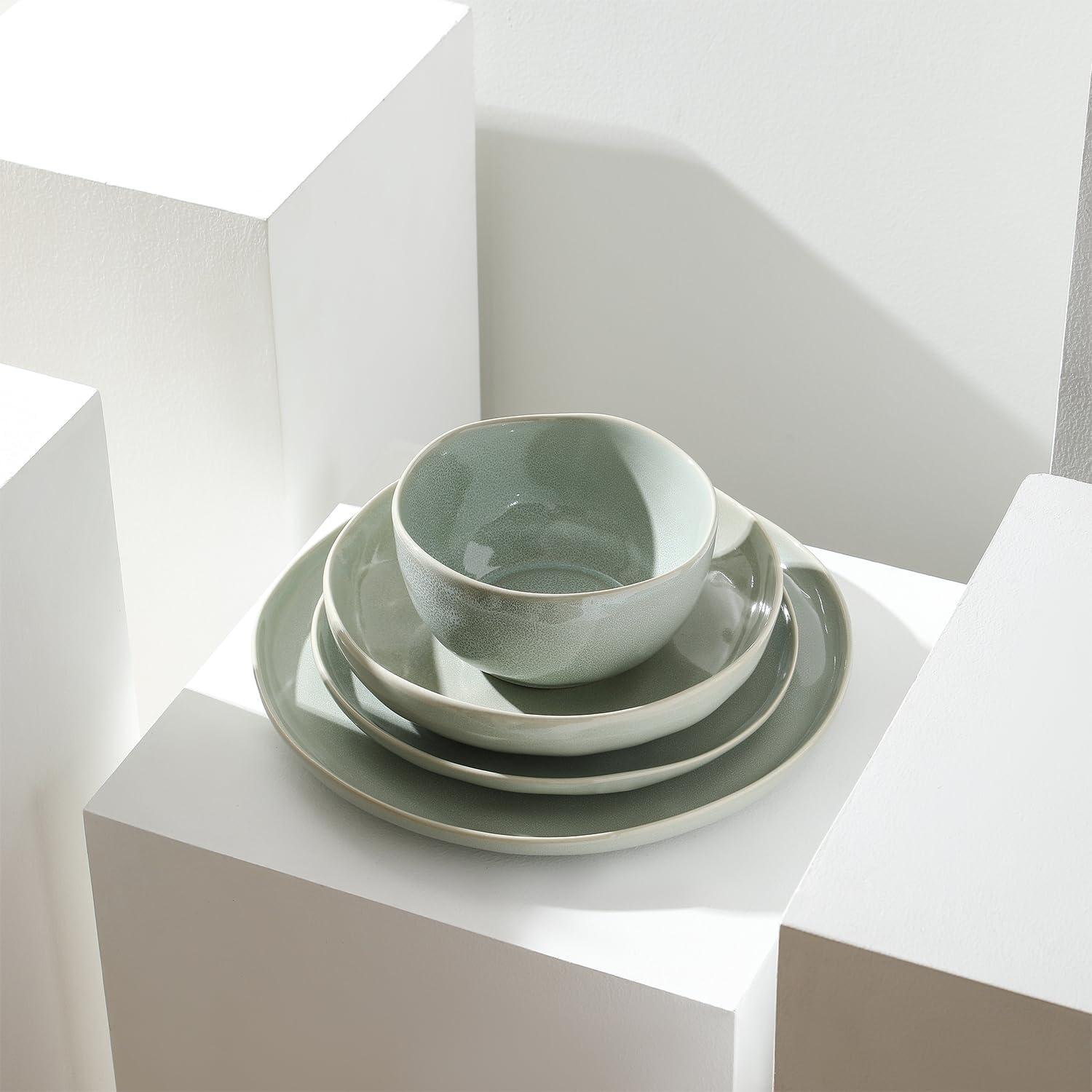 Mirella 28.7 fl. oz. Light Green Stoneware Pasta Bowls (Set of 4)