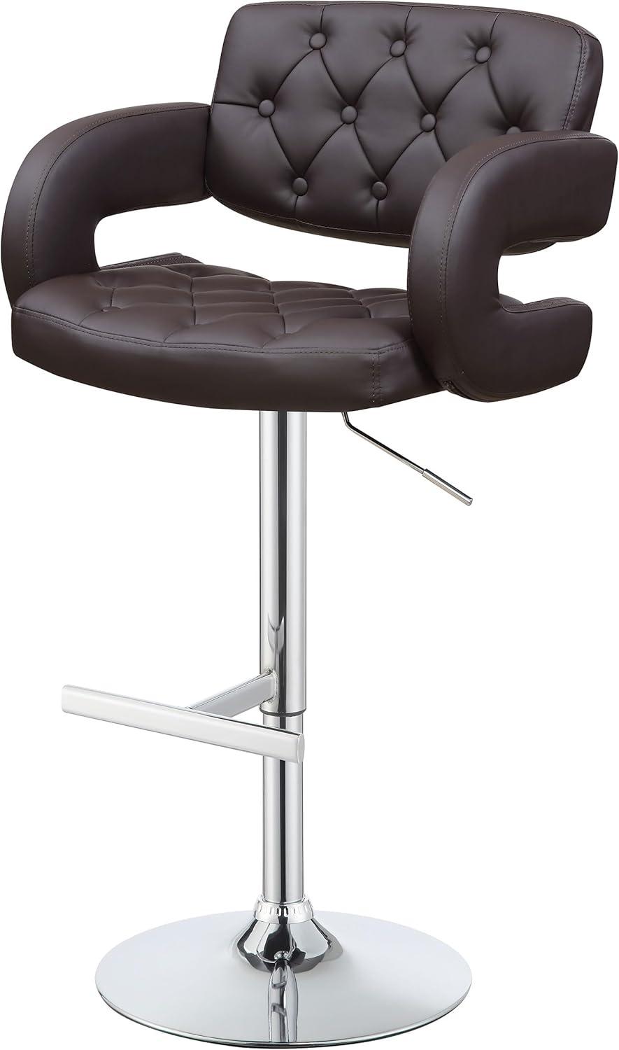 Brandi Adjustable Bar Stool Chrome and Brown