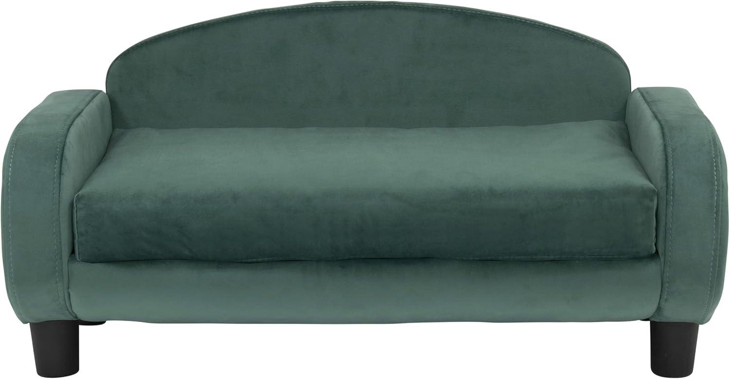 Paws & Purrs Modern Pet Sofa 31.5" Wide Low Back Lounging Bed with Removable Mattress Cover in Espresso / Teal - 61014