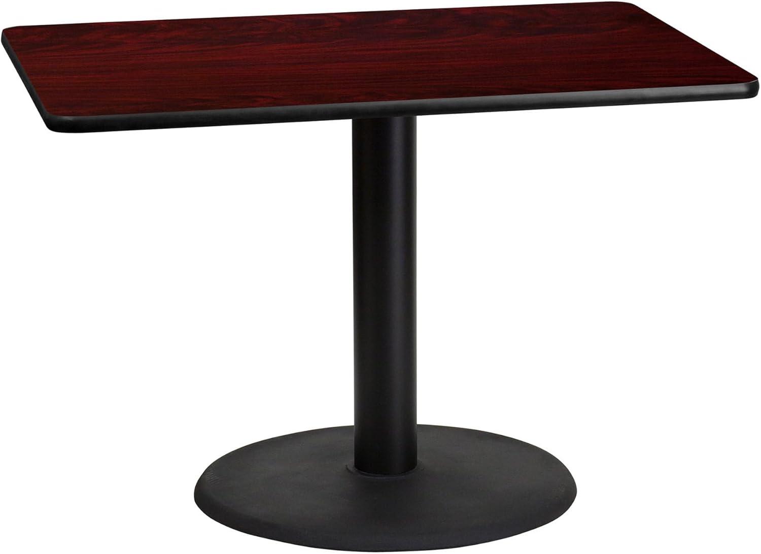 Flash Furniture Carrus Rectangular Laminate Dining Table Top with Round Base