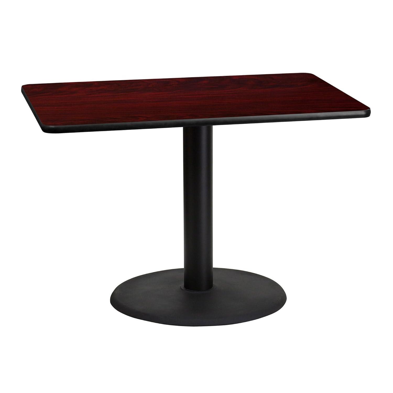 Flash Furniture Carrus Rectangular Laminate Dining Table Top with Round Base