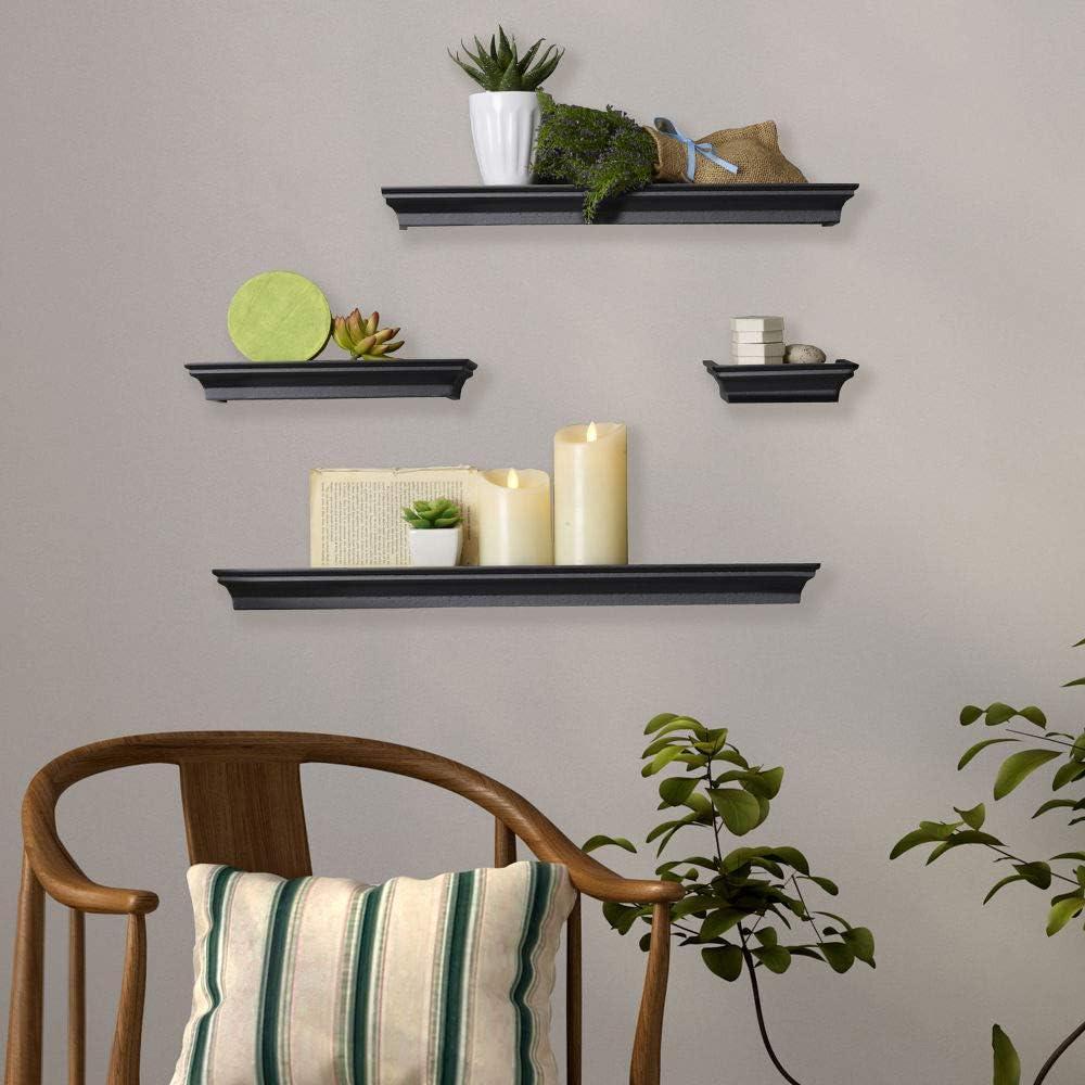 Melannco Melannco 5 Pieces Floating Molding Shelves for Bedroom, Living Room, Bathroom, Kitchen, Nursery (Set of 5)
