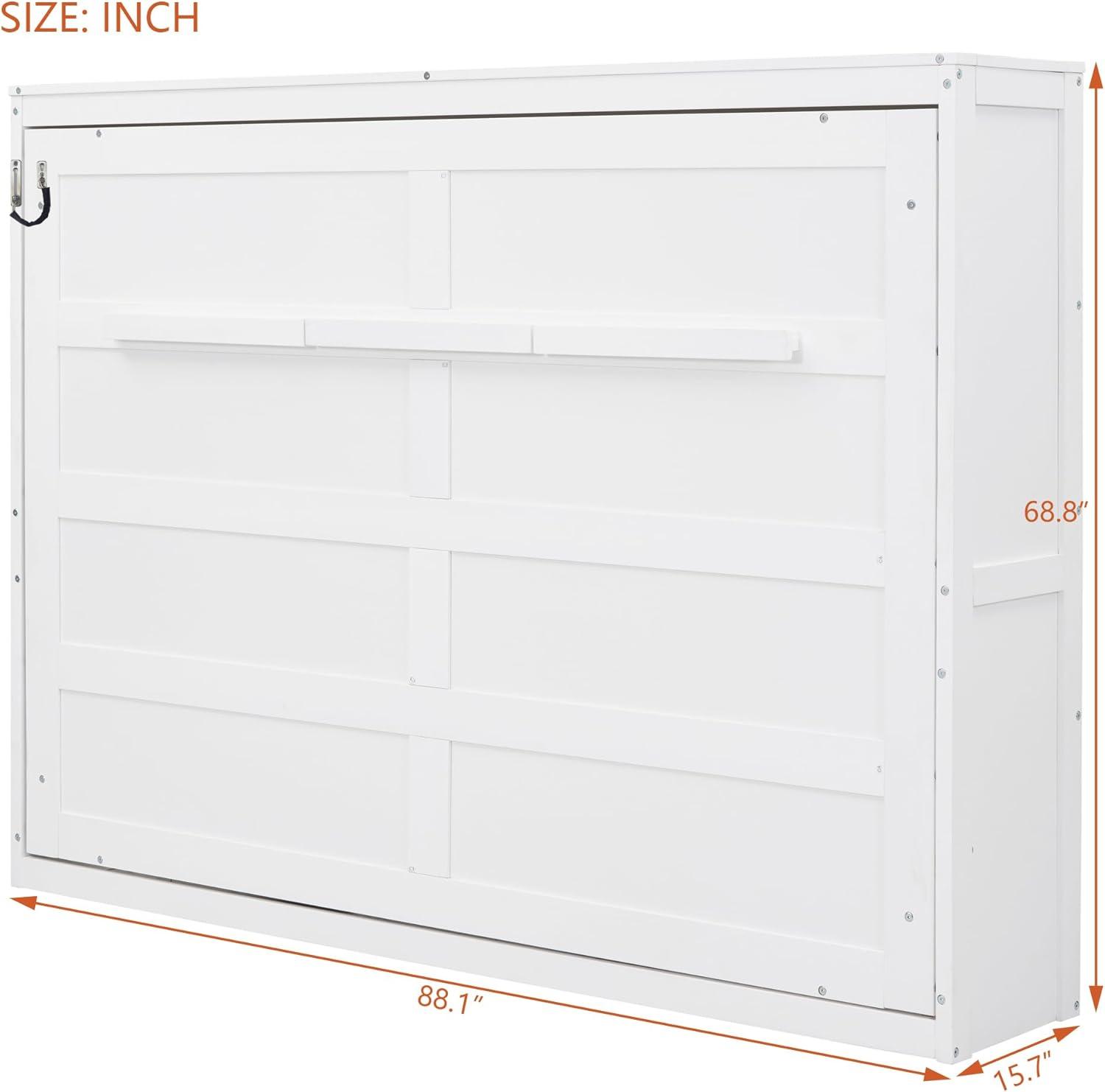 Queen Size Murphy Bed Wall Bed,Space-Saving Wall Bed for Multipurpose Rooms,Queen size murphy bed cabinet,Sleeping Arrangement for Multipurpose Area, Bedroom, Guest Room, or Living Room (White, Queen)