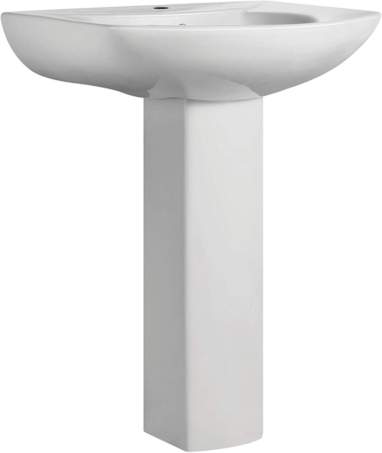 Château Pedestal Bathroom Sink U-Shaped Single Faucet Hole