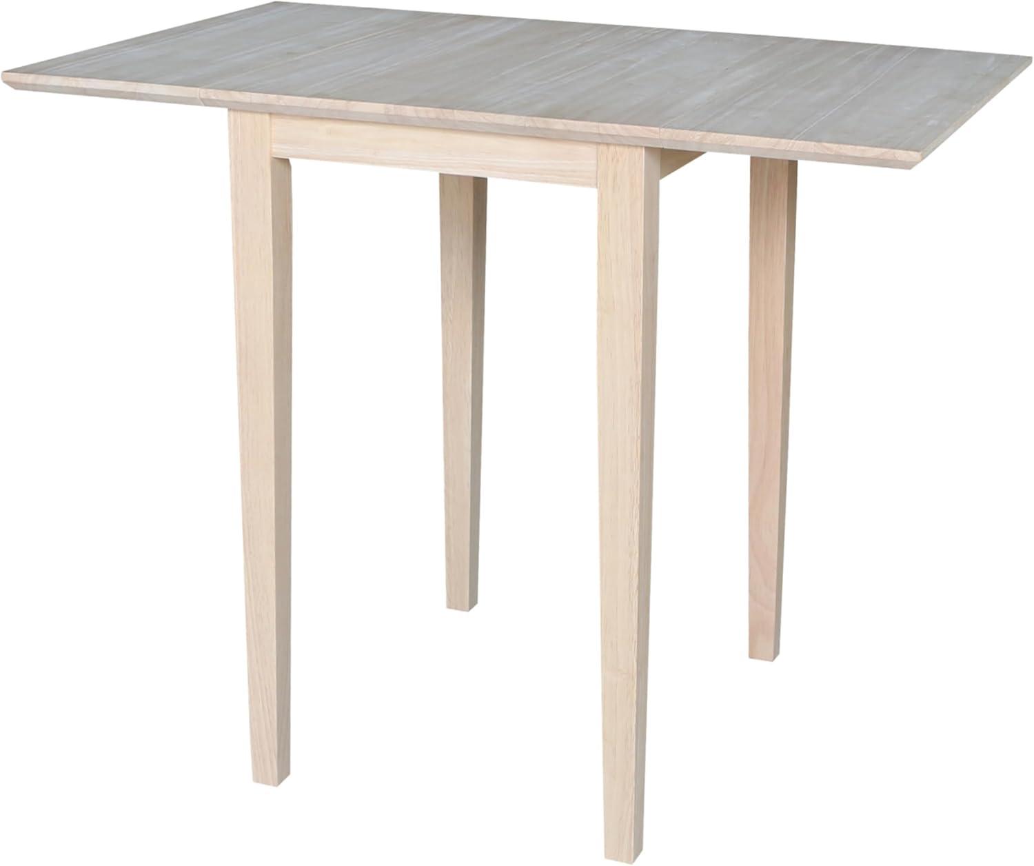 International Concepts Solid Wood Drop Leaf Casual Kitchen and Dining Table - Unfinished