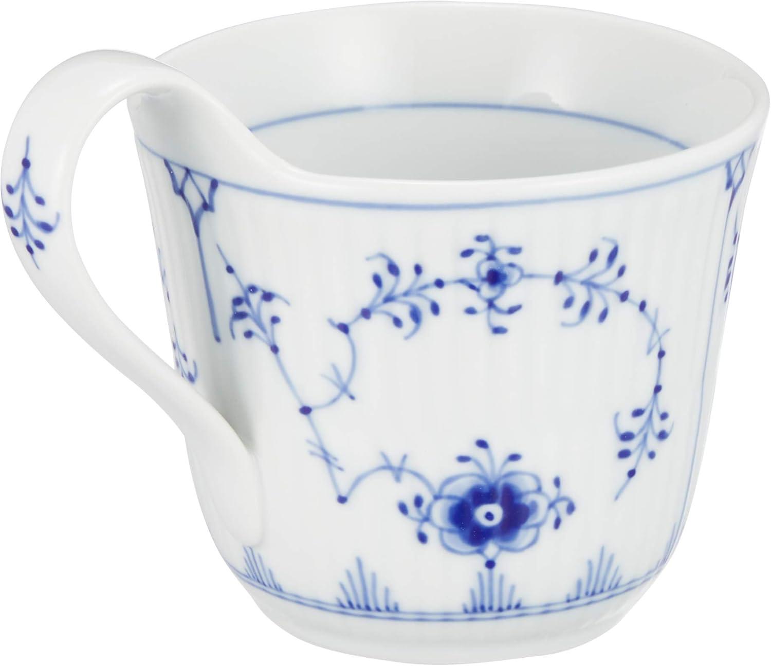 Blue Floral Ribbed Ceramic Everyday Saucer