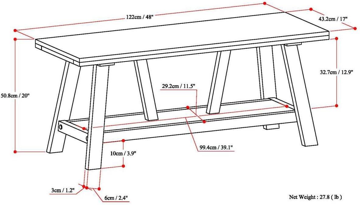 Simpli Home Dylan Solid Wood Storage Bench