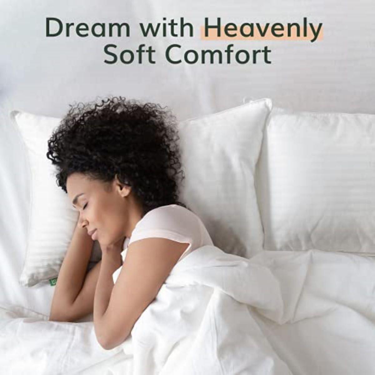 King Size White Hypoallergenic Down Alternative Pillows - Set of 2
