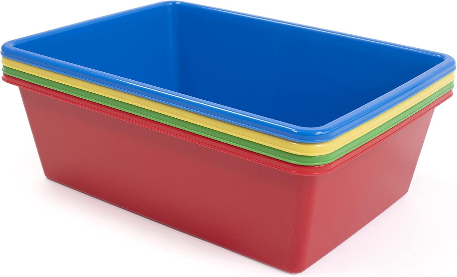 Humble Crew Large Plastic Storage Bins, Set of 4, Primary Colors