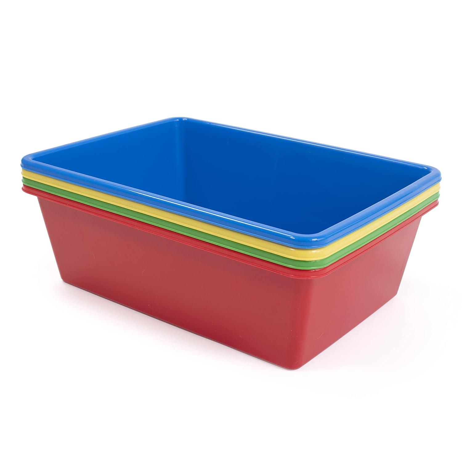 Humble Crew Large Plastic Storage Bins, Set of 4, Primary Colors
