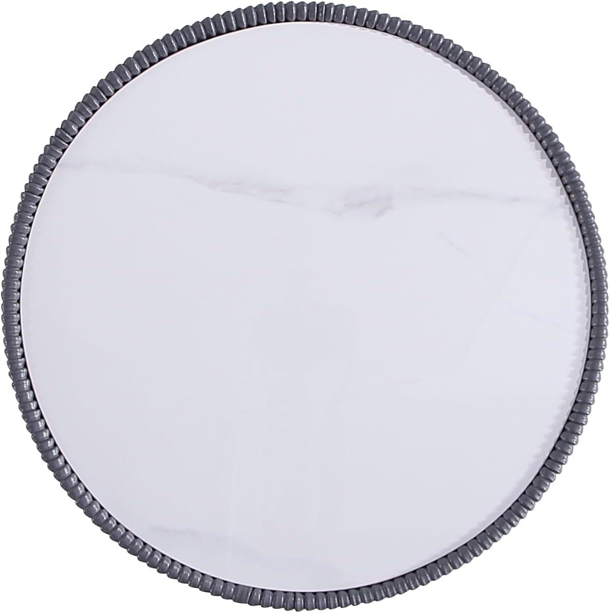 Manhattan Comfort 3pc Anderson Leatherette Upholstered Coffee Table and End Table Set Cream/Gray