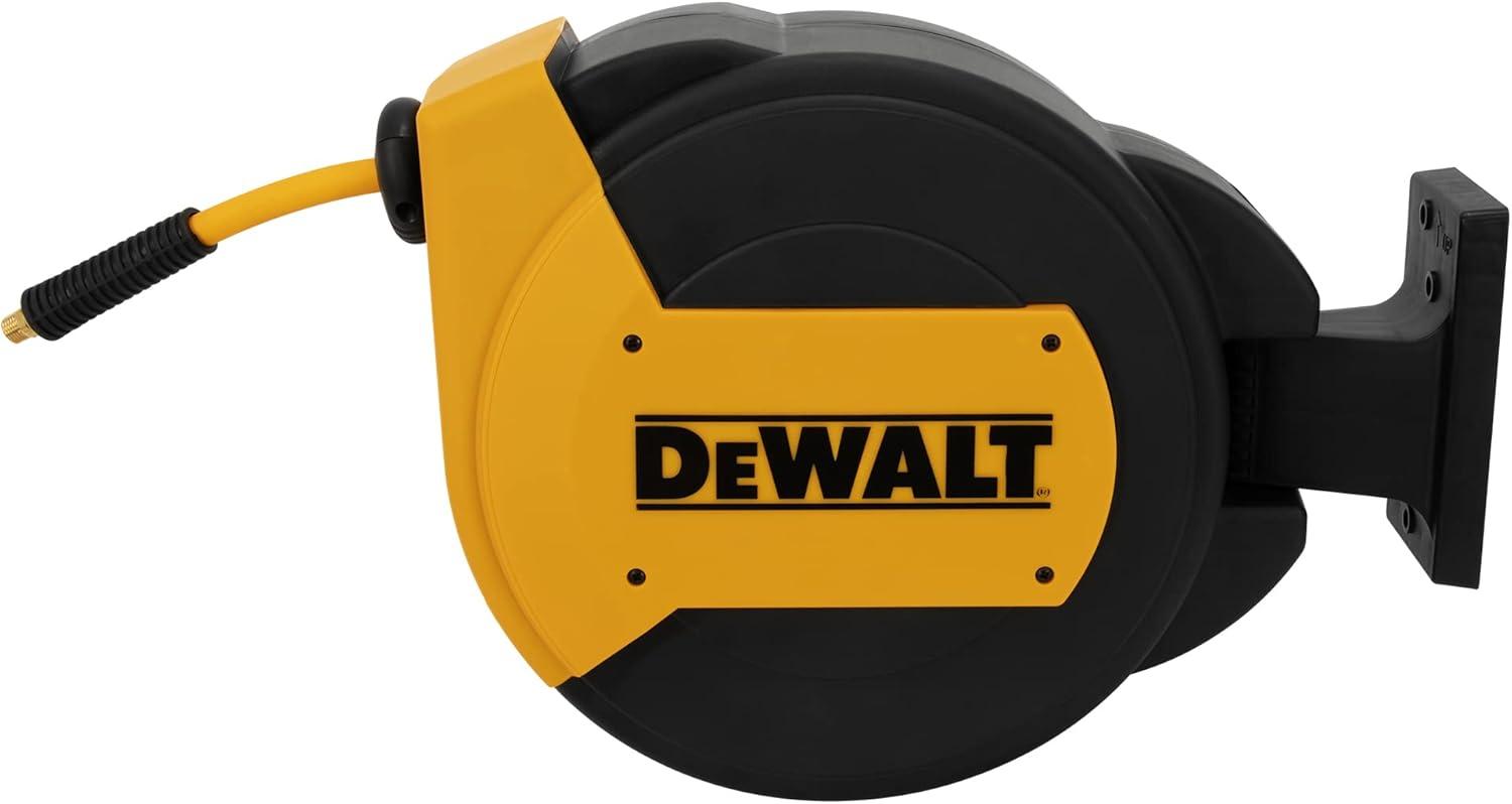 DEWALT 3/8" x 50' Black and Yellow Enclosed Hose Reel