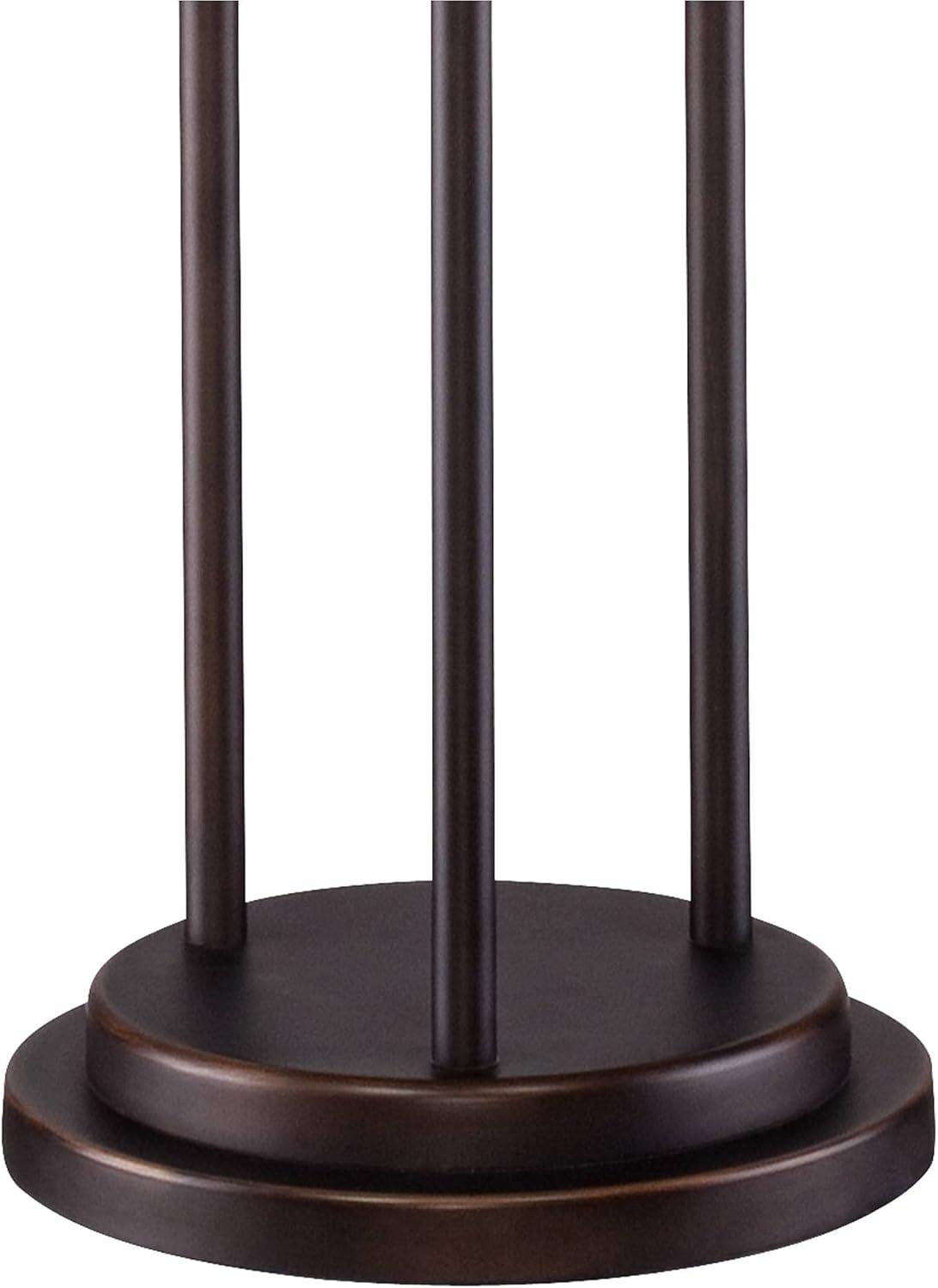 Franklin Iron Works Libby Modern Industrial Tree Floor Lamp 66" Tall Oiled Bronze Metal 3 Light Dimmable LED Amber Seedy Glass for Living Room Bedroom