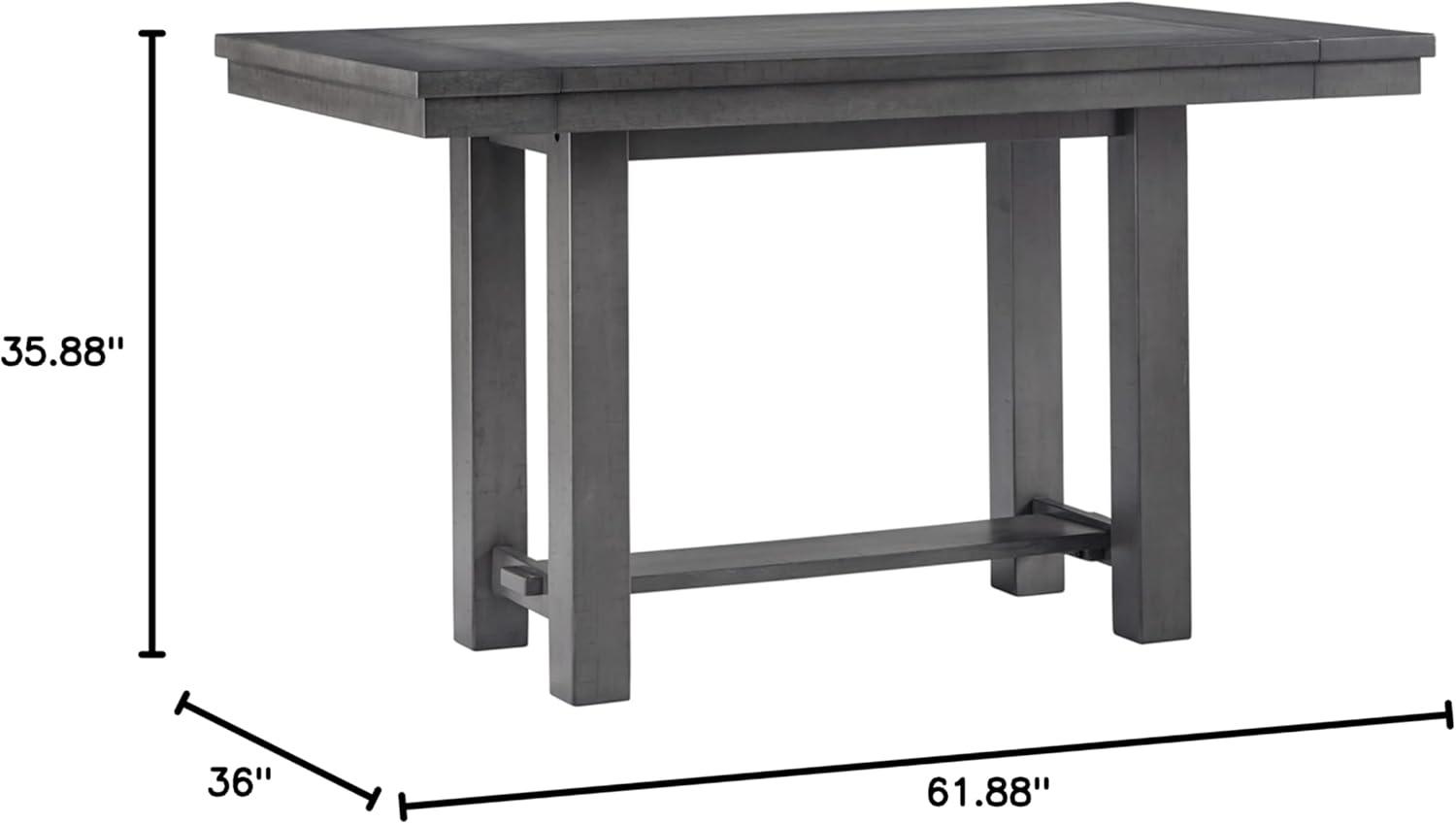 Ashley Furniture Myshanna Extension Wood Counter Height Dining Table in Gray