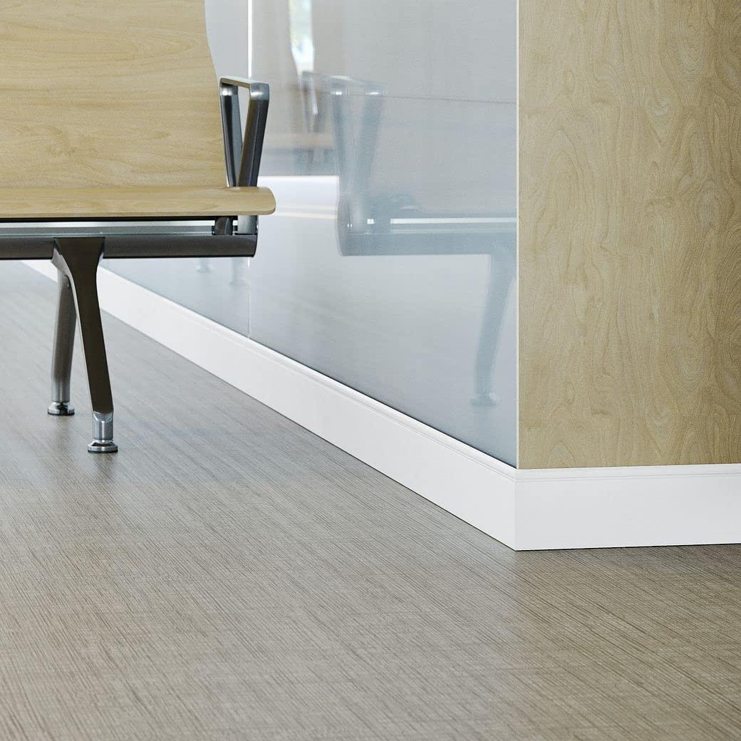 Proflex White Vinyl Wall Base 2-1/2 Inch X 20 Ft - Super Strong Peel and Stick Adhesive Back - Flexible Self Stick Floor Trim - Easy Install With Toe