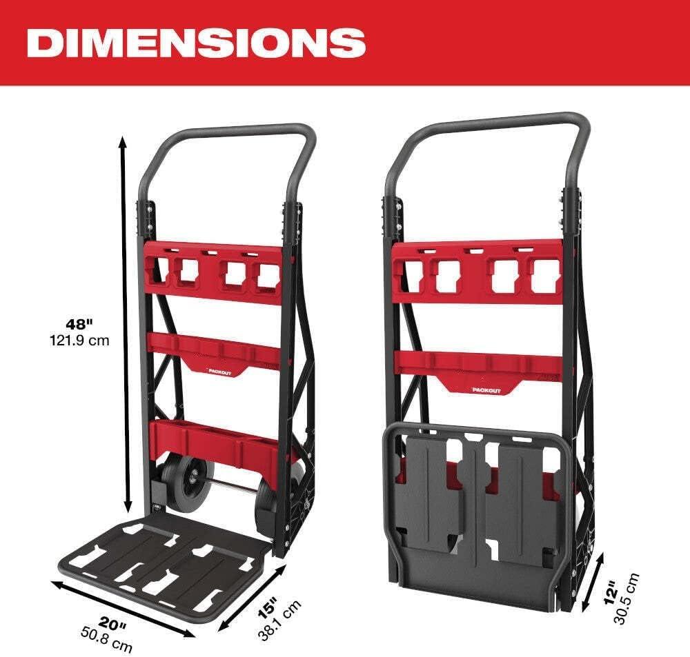 Milwaukee Black and Red Folding 2-Wheel Metal Cart