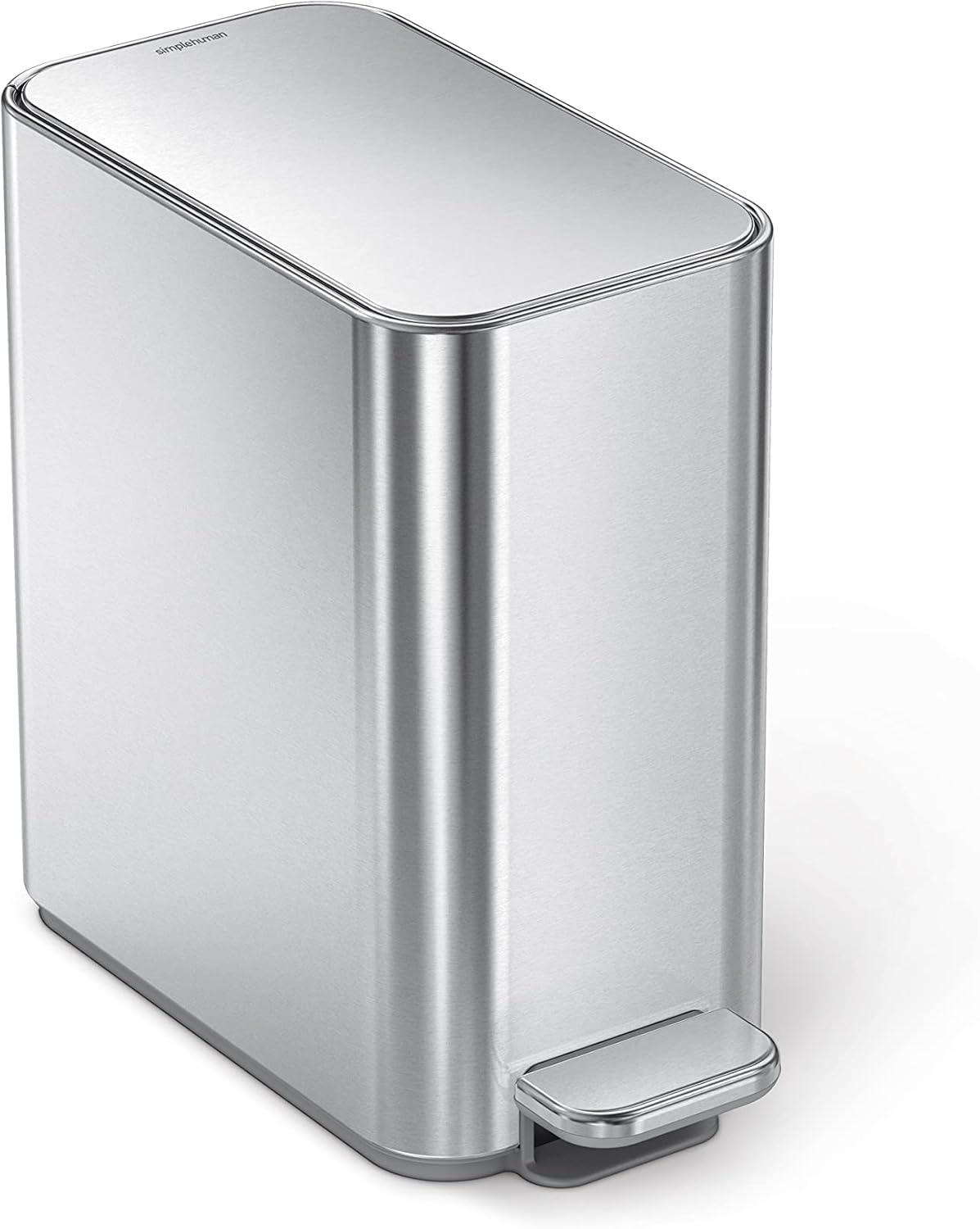 Simplehuman 5 Liter / 1.3 Gallon Slim Steel Step Trash Can