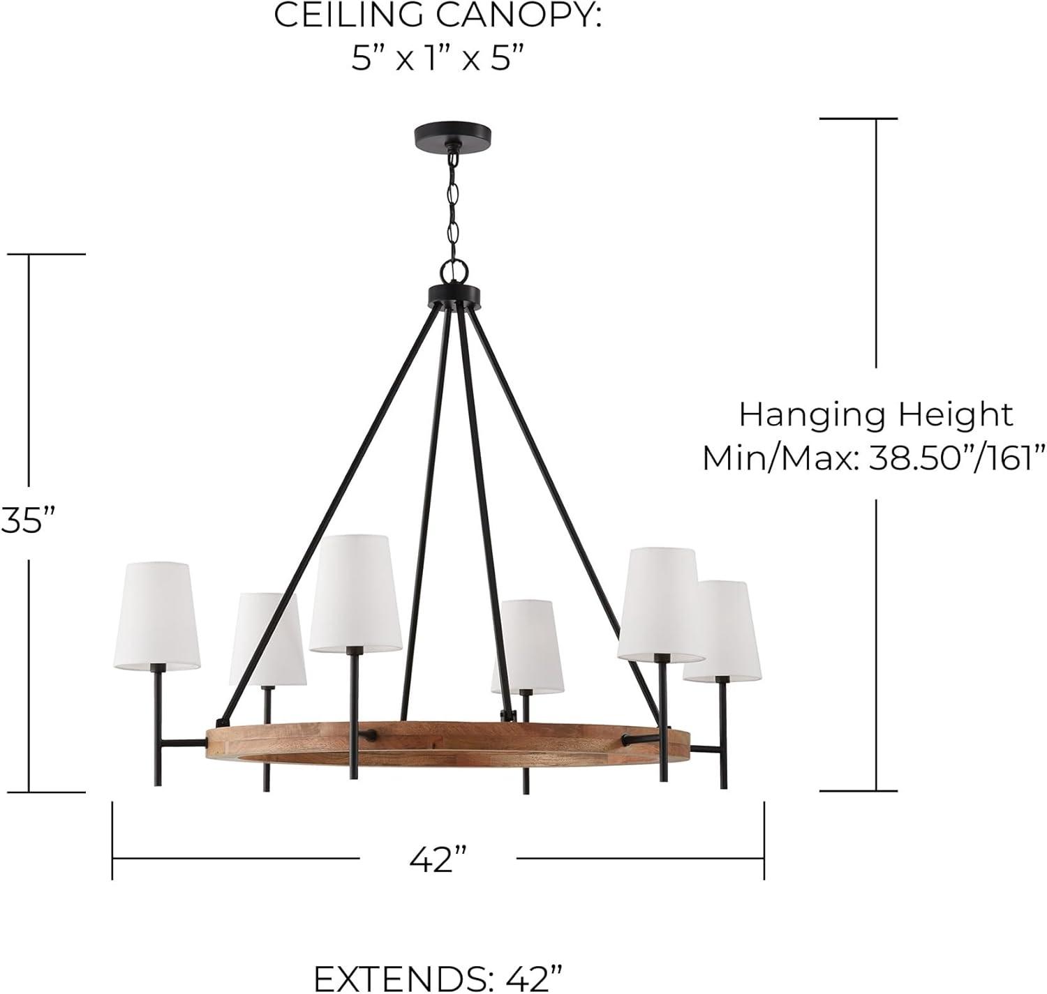 Capital Lighting Jonah 6 - Light Dimmable Wagon Wheel Chandelier