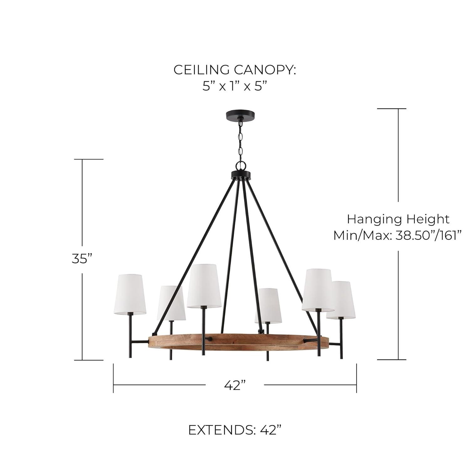 Capital Lighting Jonah 6 - Light Dimmable Wagon Wheel Chandelier
