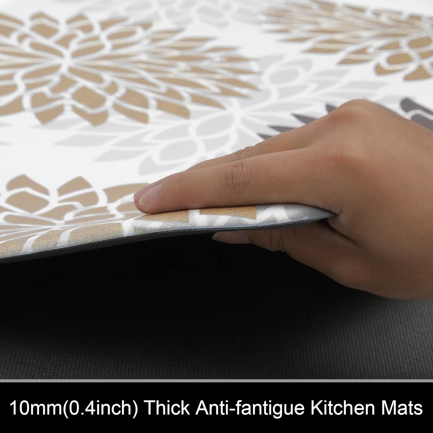 Red Barrel Studio® Kitchen Mats Set Of 2 Cushioned Anti Fatigue Kitchen Rugs Non Slip Waterproof Kitchen Runner Memory Foam Kitchen Floor Mat Comfort Standing Mat For Sink,Office,Laundry