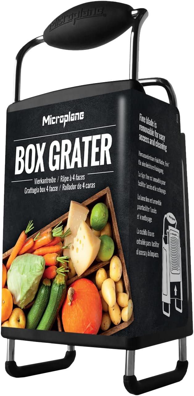 Microplane Black Stainless Steel 4-Sided Box Grater