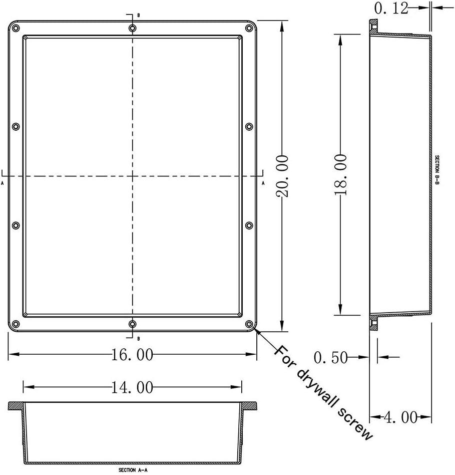 Yellow Plastic Freestanding Shower Niche with Single Shelf