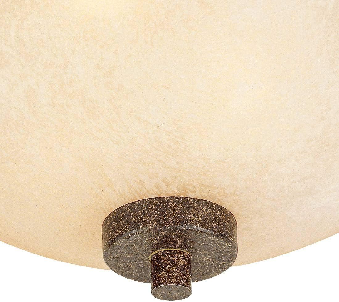 Franklin Iron Works Oak Valley Rustic Farmhouse Flush Mount Ceiling Light Fixture 15" Wide Modern Bronze 3-Light Cream Scavo Glass Bowl for Bedroom