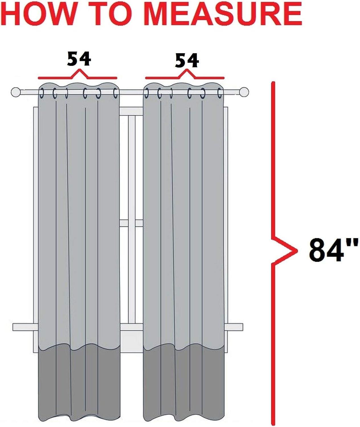 Curtain Panel Set with Attached Waterfall Valance, Jacquard Fabric, (SET of 2), 54 x 84 Inches, Sage Green
