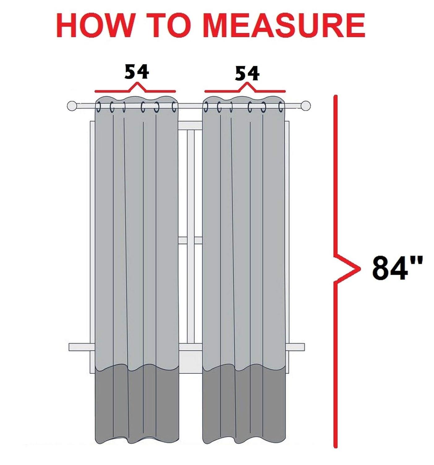 Curtain Panel Set with Attached Waterfall Valance, Jacquard Fabric, (SET of 2), 54 x 84 Inches, Sage Green