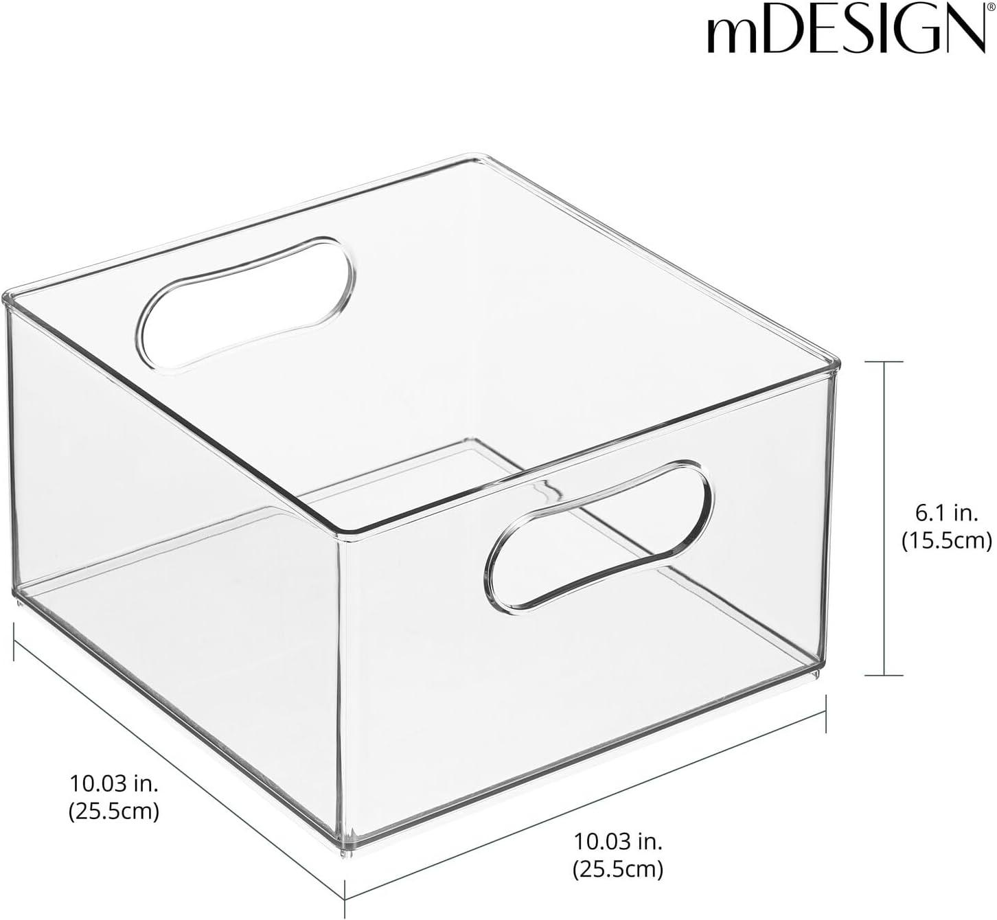Clear Plastic Stackable Shower Organizer Bin with Handles