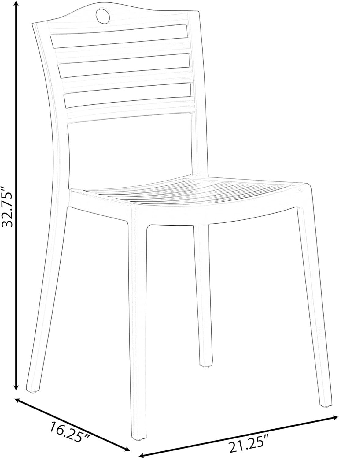 Fabulaxe Plastic Dining Chair with Ladderback Design, Blue