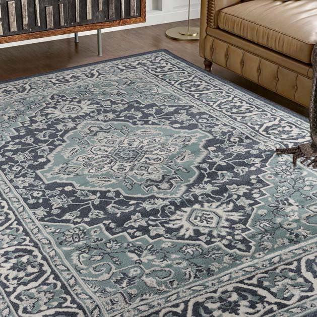 Superior Glendale Oriental Medallion Indoor Area Rug, 3'x5', Deep Royal