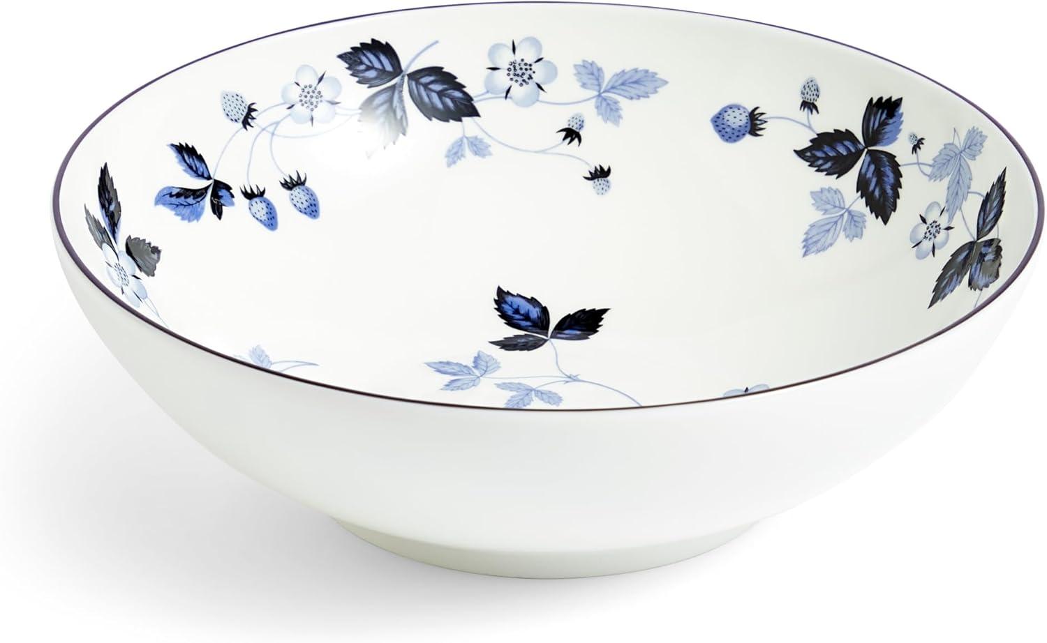 Inky Blue Floral Fine Bone China Cereal Bowl 7in