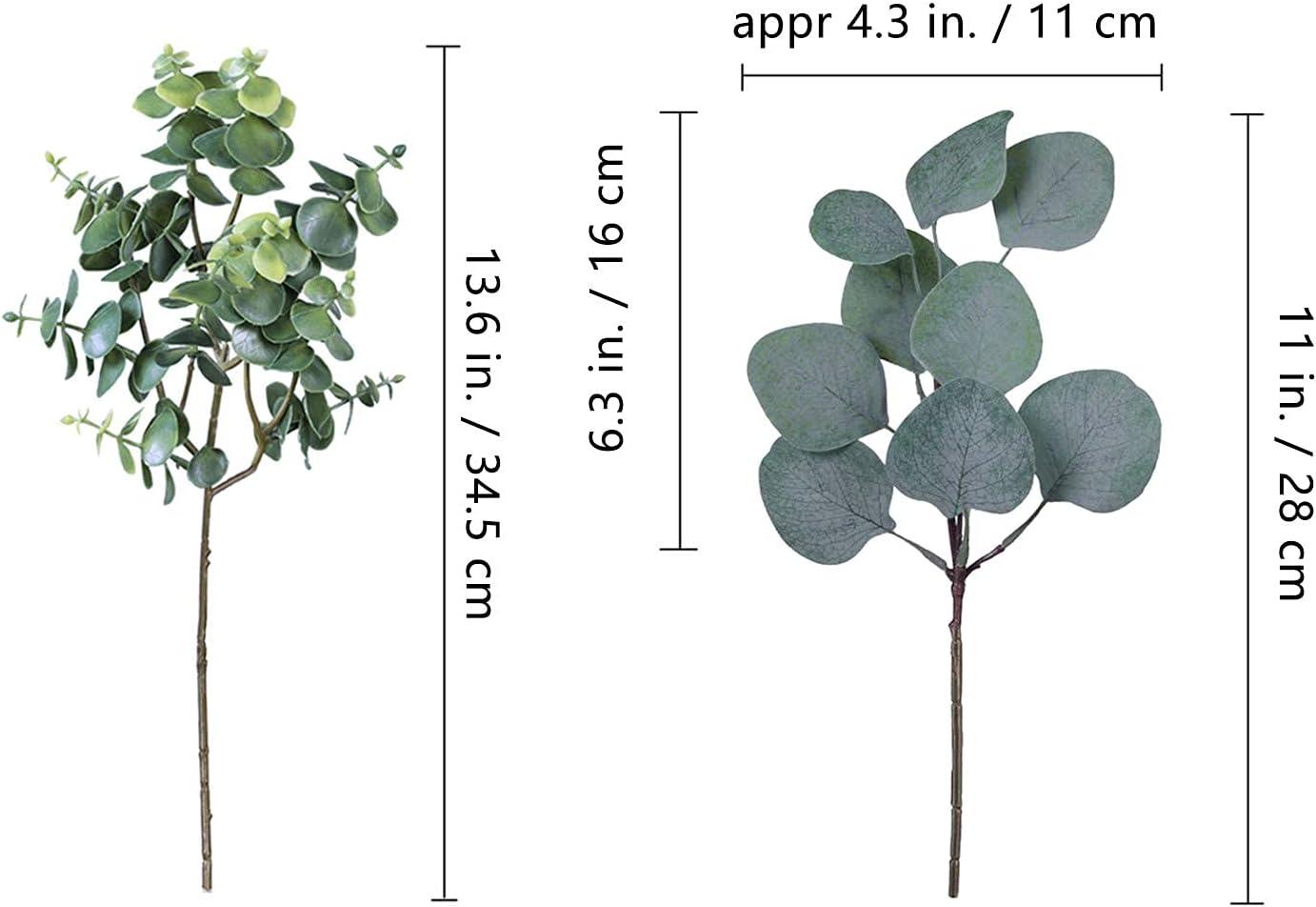 ToccoLeggero 10 Pcs Mixed Eucalyptus Leaves Stems Bulk Artificial Silver Dollar Picks Faux Branches For Vase Bouquets Floral Arrangement Wreath Farmhouse Rustic Greenery Decor