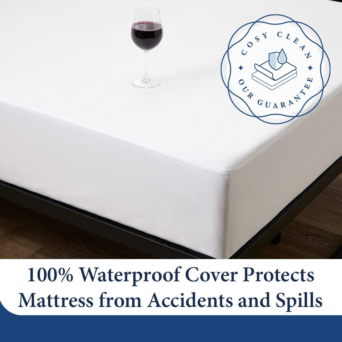 King Size White Bamboo Waterproof Mattress Protector