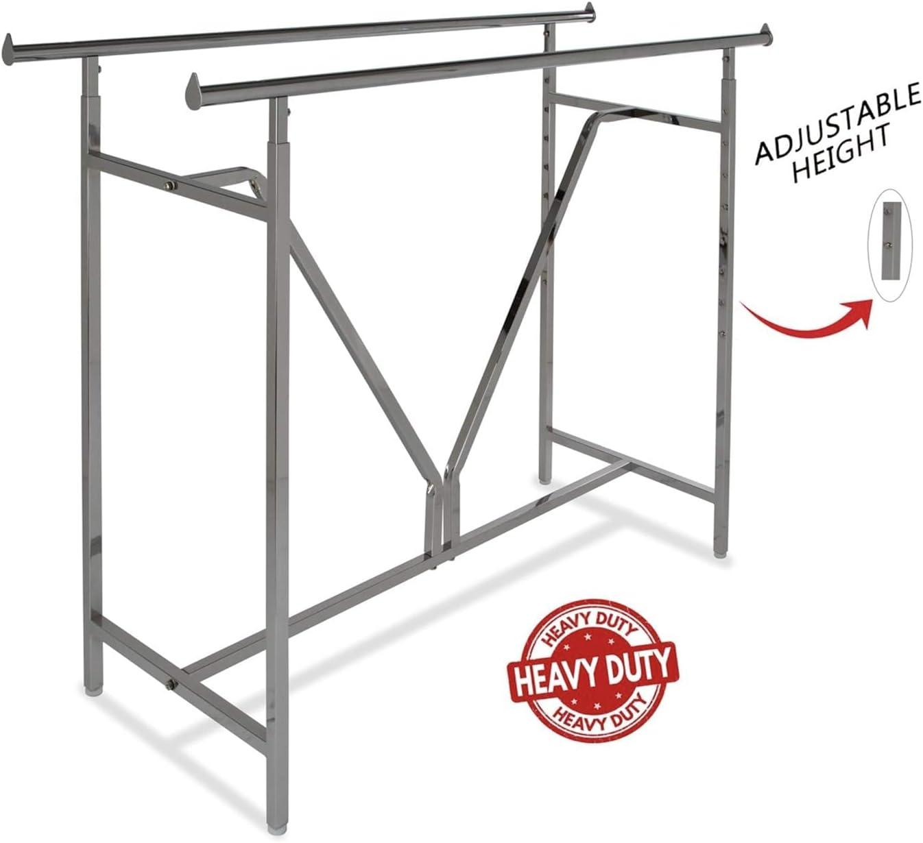 Chrome Adjustable Heavy Duty Double Bar Garment Rack