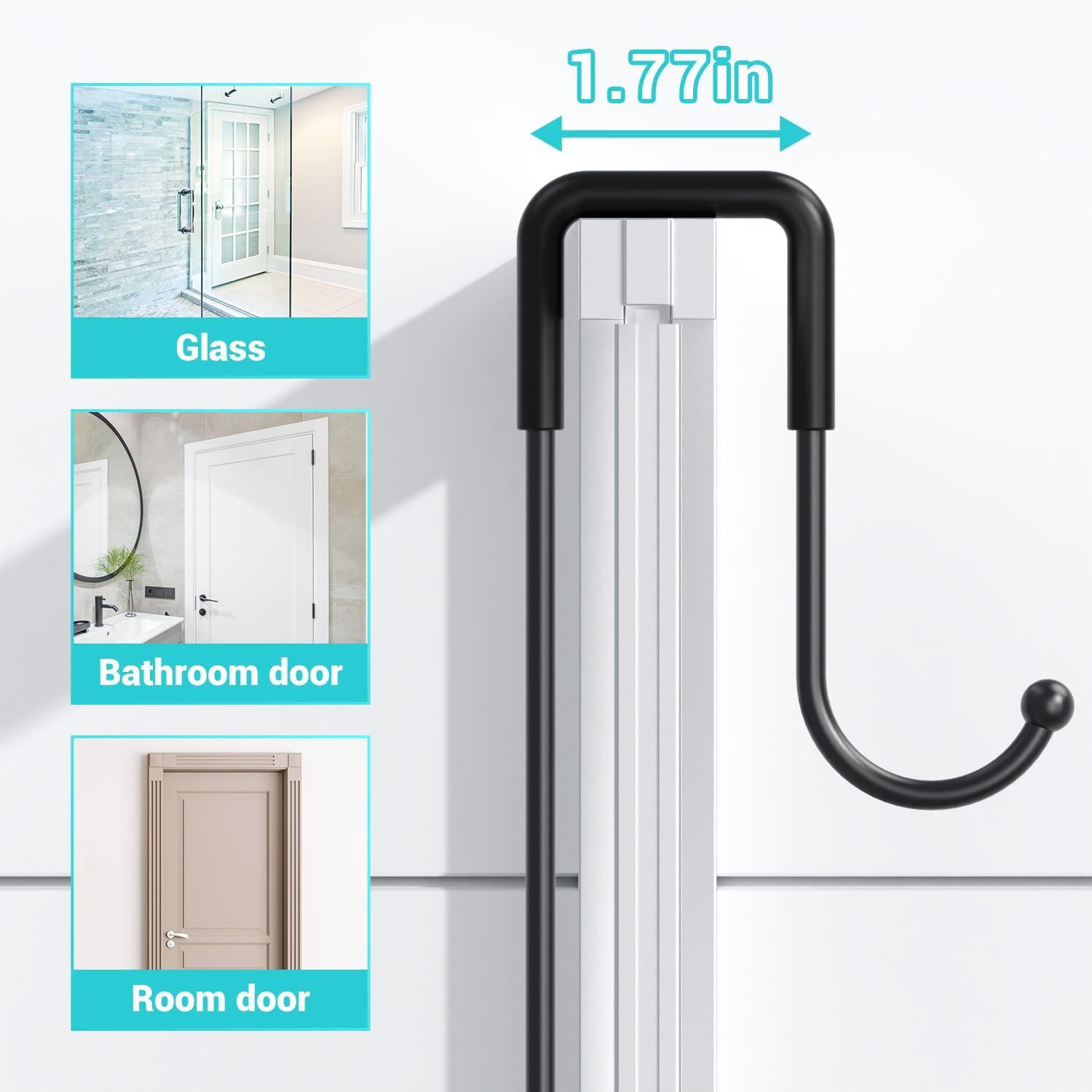 Black Stainless Steel Over the Door Shower Caddy with 6 Compartments