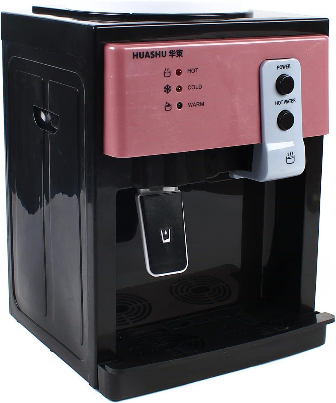 Water Dispenser Top Loading , Countertop Hot and Cold Temperature Water Cooler for Home Office Use 110V Pink and Black 46.4-203℉