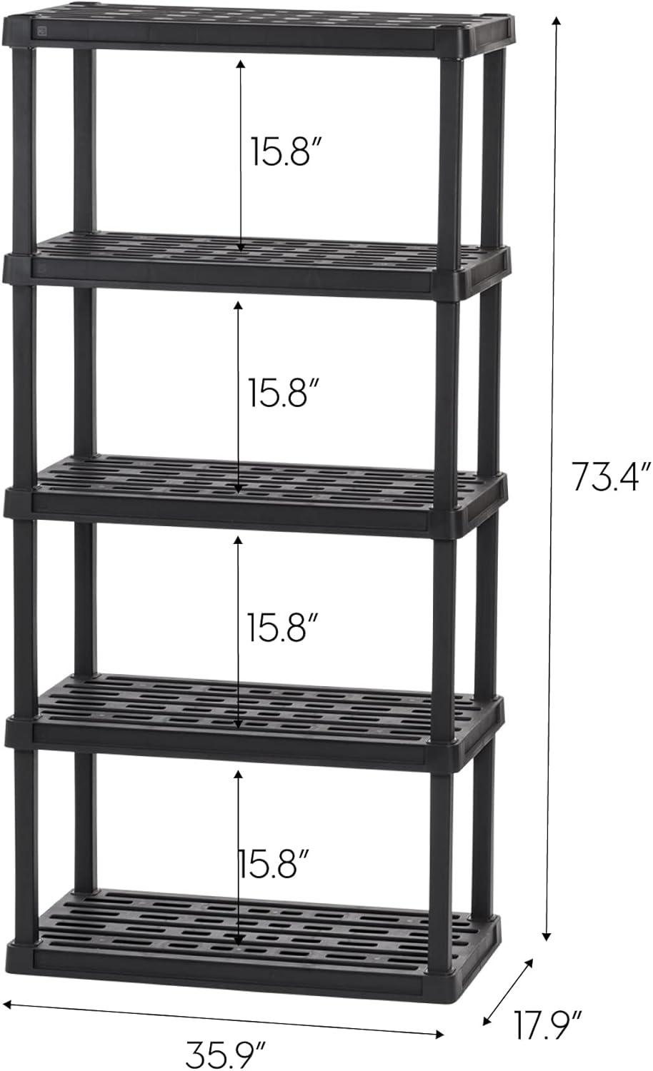 IRIS USA Plastic Garage Shelving Unit Storage Outdoor Indoor