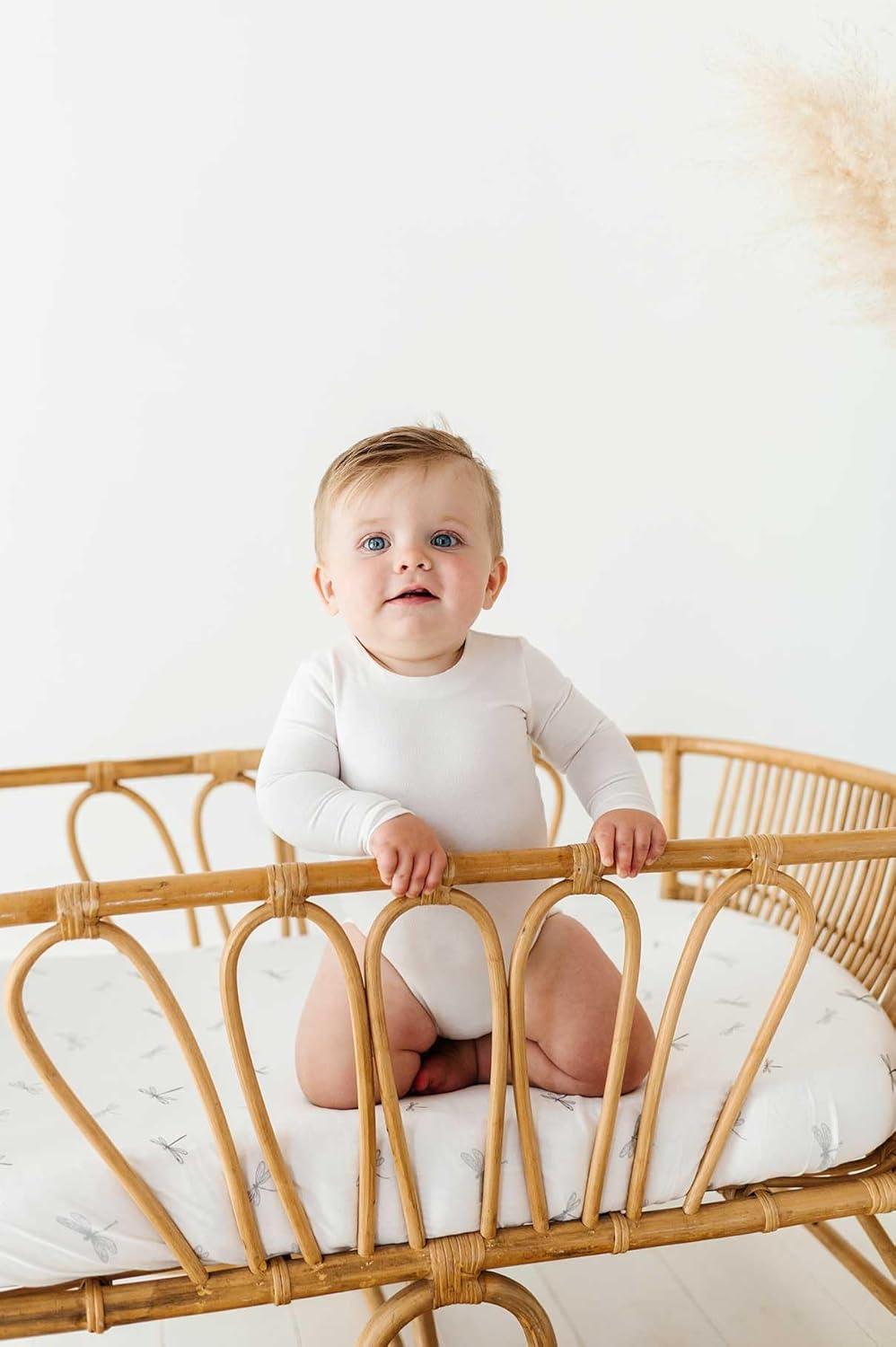 Ely's & Co. Baby Fitted Bassinet Sheet 100% Combed Jersey Cotton for Baby Boy 2 Pack