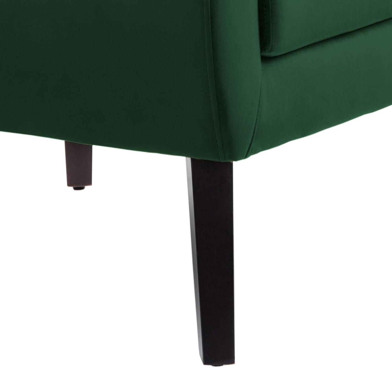 DREAMSIDEA Modern Button Tufted Accent Chair Set of 2 Upholstered Armchair Indoor,Velvet Living Room Chair for Bedroom, Retro Green