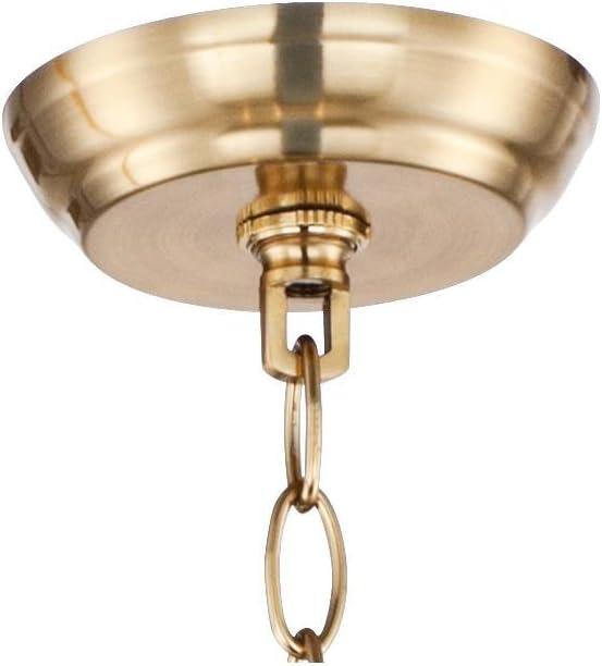 Deco Inspired Warm Brass Bowl Pendant Chandelier 23.5" Wide