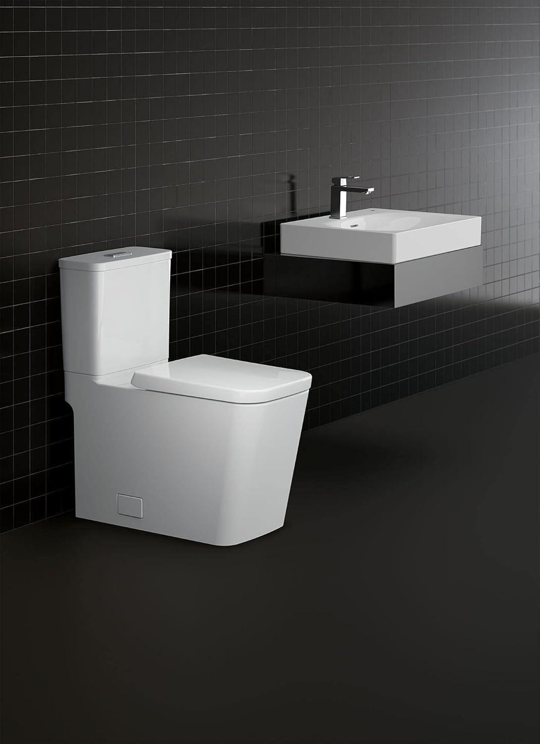 Eurocube® Alpine White Rectangular Wall Mount Bathroom Sink with Overflow