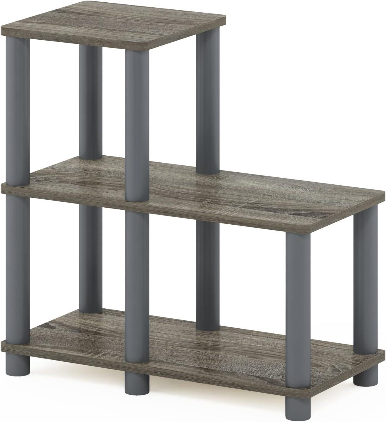 Furinno 14032GY / GY Turn - N - Tube Accent Decorative Shelf, French Oak / Grey