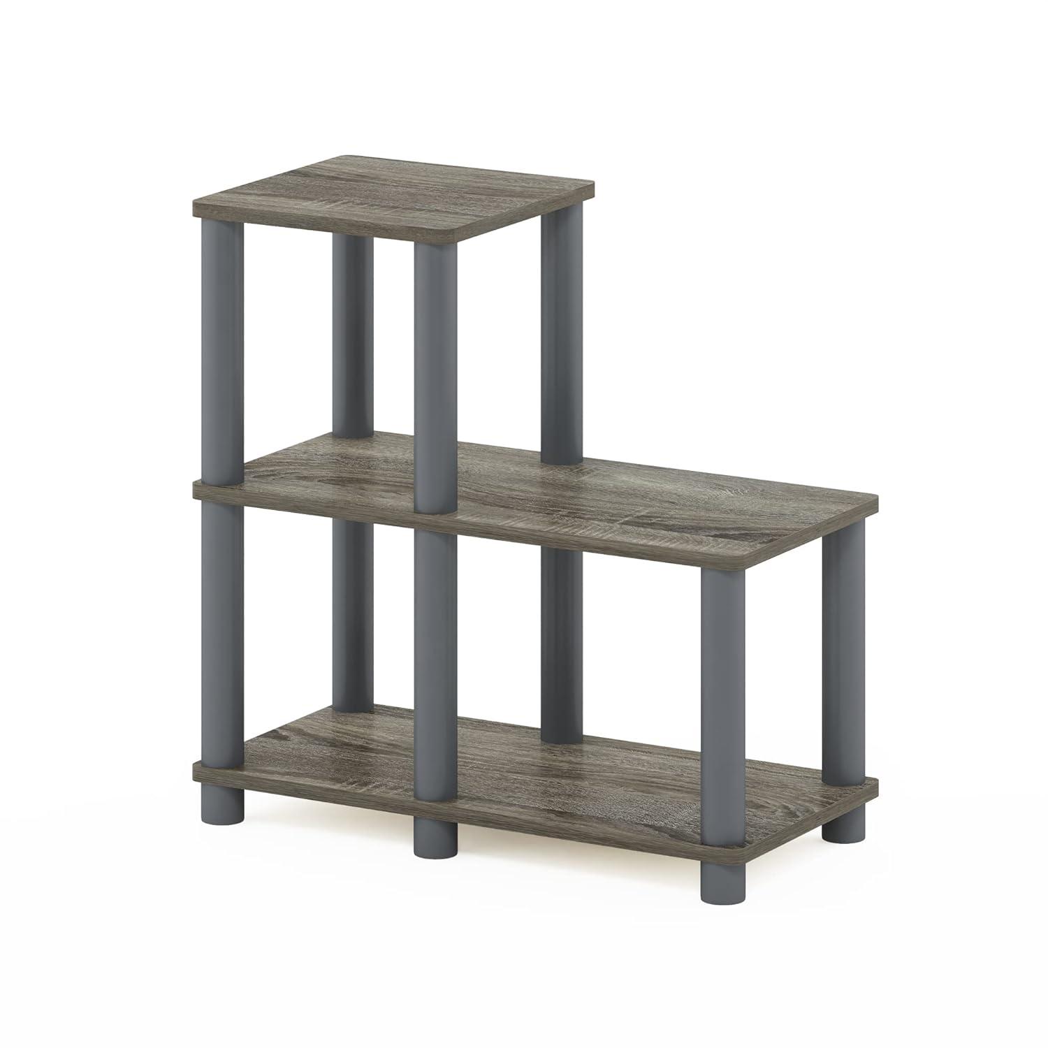 Furinno 14032GY / GY Turn - N - Tube Accent Decorative Shelf, French Oak / Grey