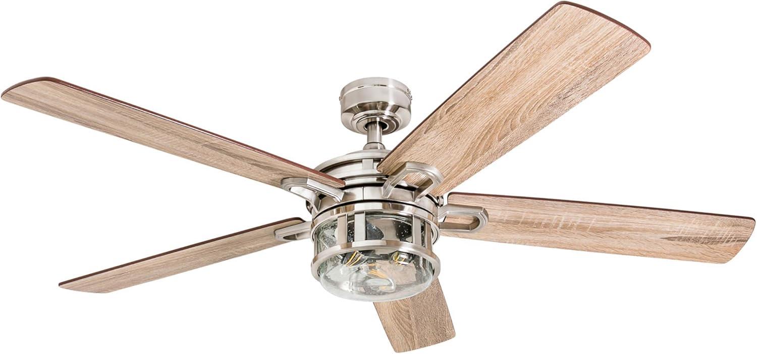 Honeywell 52" Brushed Nickel LED Ceiling Fan with Remote