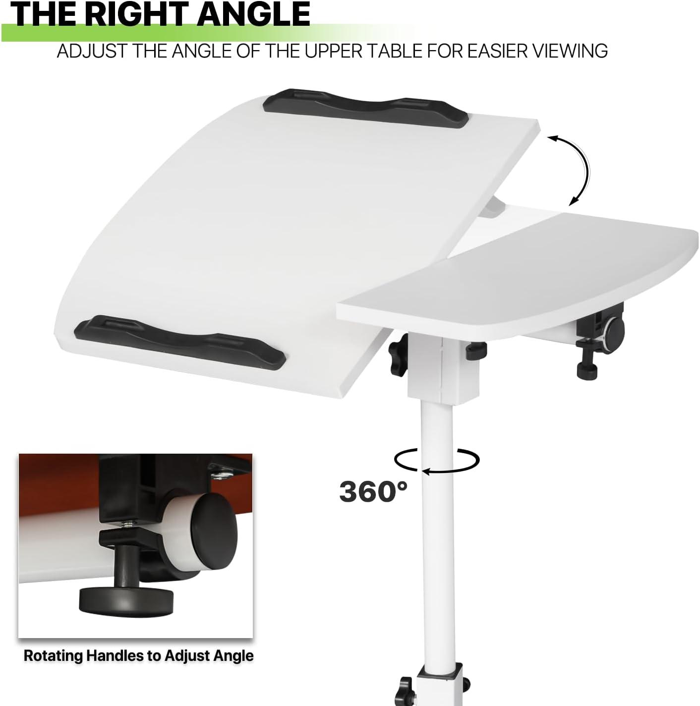 Bring Home Furniture Lifting Computer Desk, Multifunctional Standing Table, Laptop Cart with Mouse Pad for Small Spaces