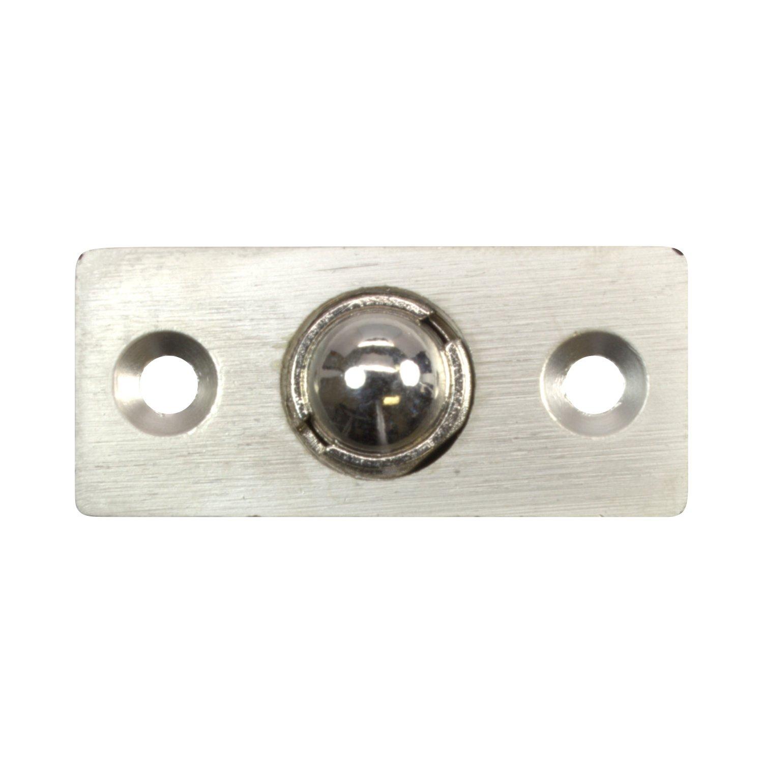 2 Pack Rok Hardware Brushed Nickel Adjustable Large Closet Cabinet Ball Catch Latch with Radius Corners and Strike, ROKBCBN