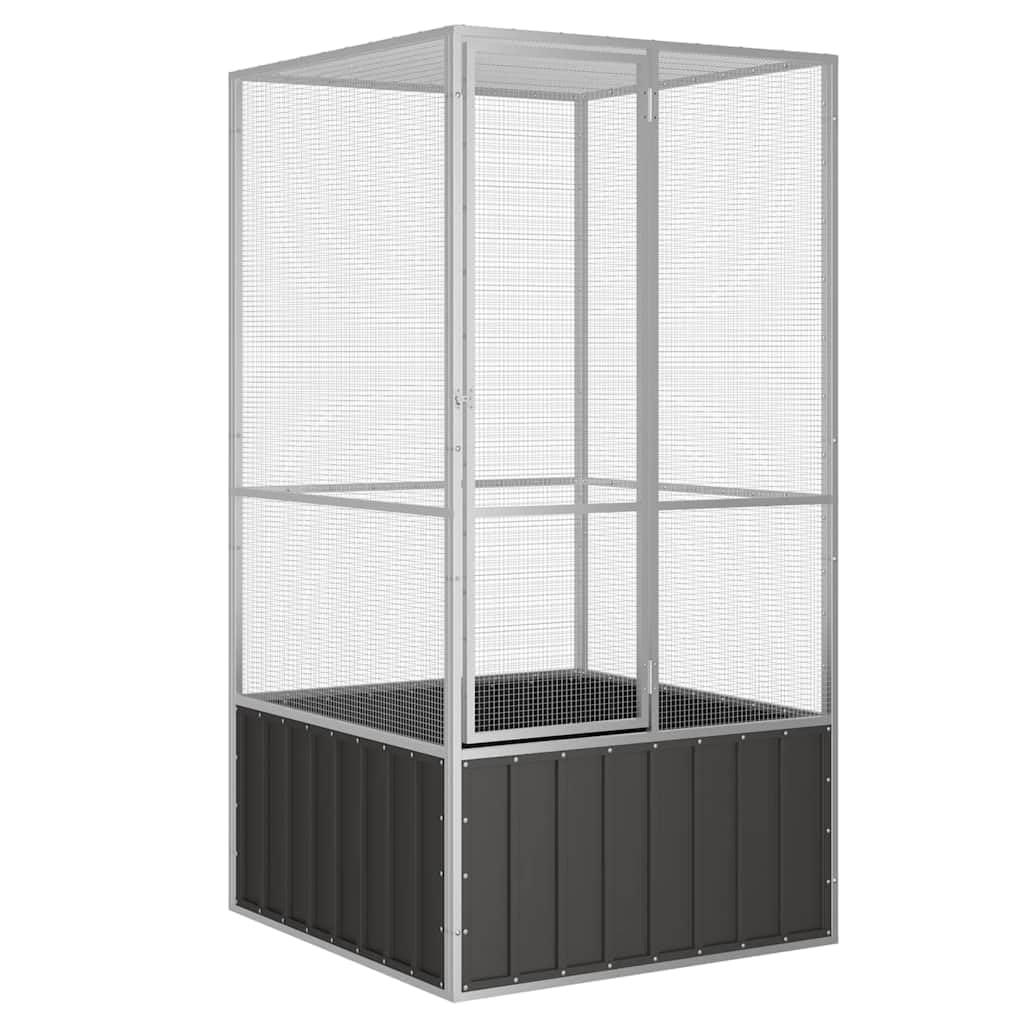 vidaXL Bird Cage Anthracite 43.7 in.x42.1 in.x83.3 in. Galvanized Steel