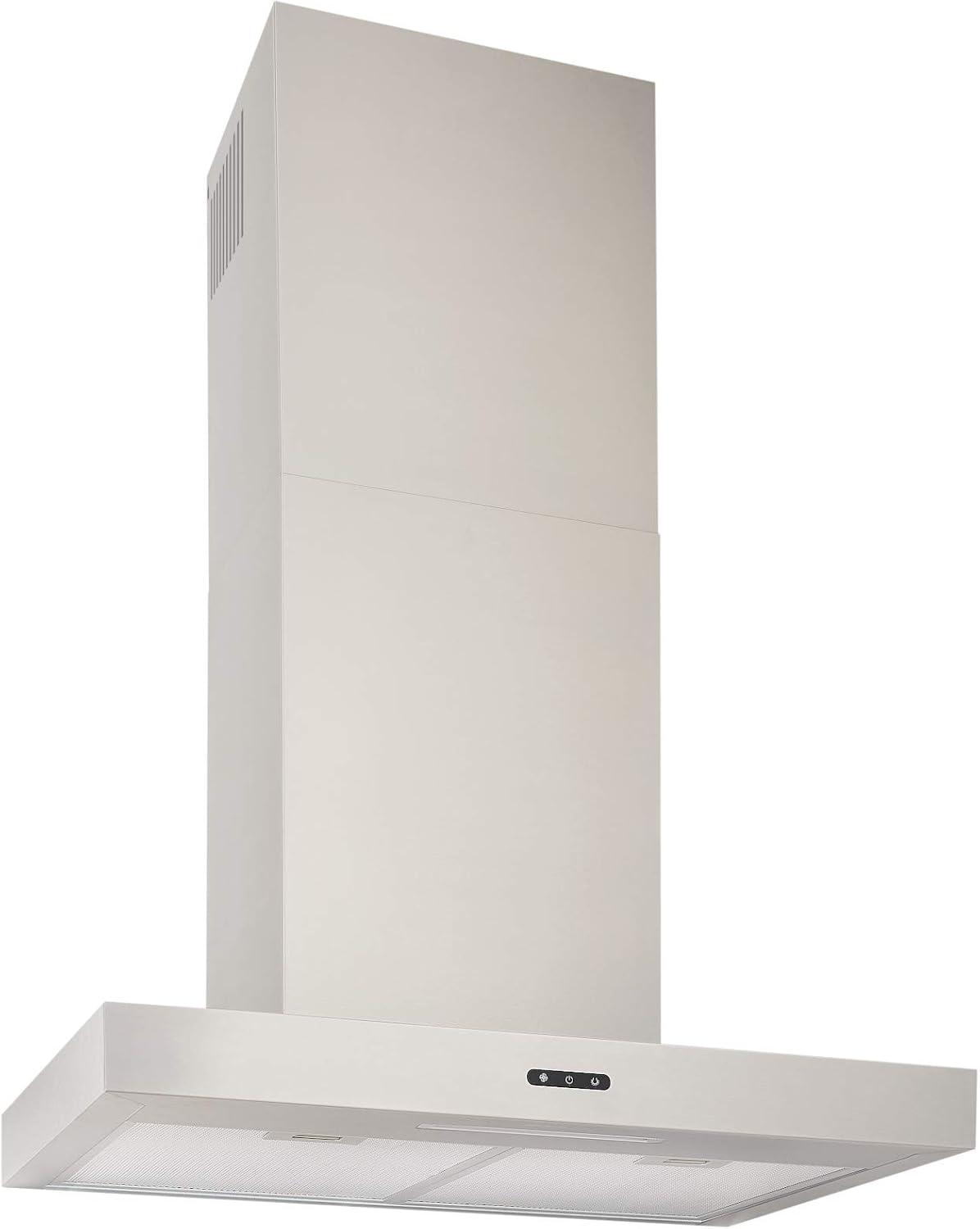 Broan-NuTone 24-inch Wall-Mount Chimney-Style Convertible Range Hood with 3-Speed Exhaust Fan and Light, 460 Max Blower CFM, Stainless Steel